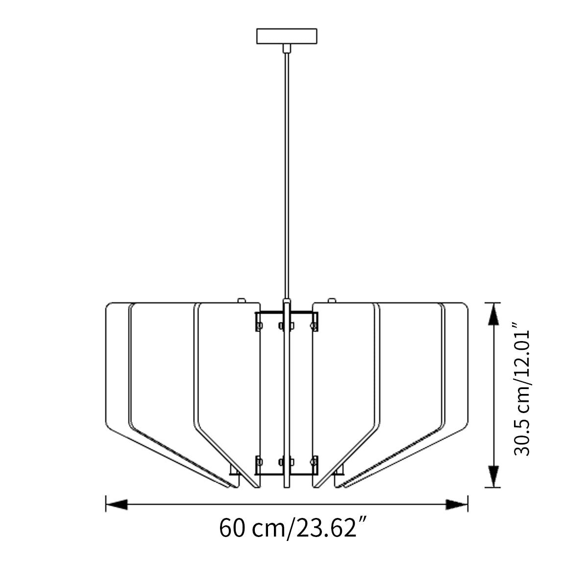 Antizer Wing Panel Acoustic Pendant Light for Living Room