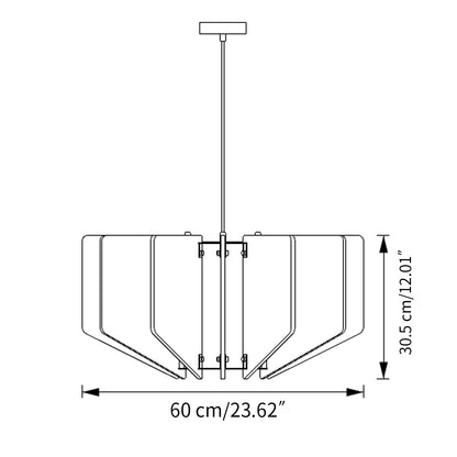 Antizer Wing Panel Acoustic Pendant Light for Living Room