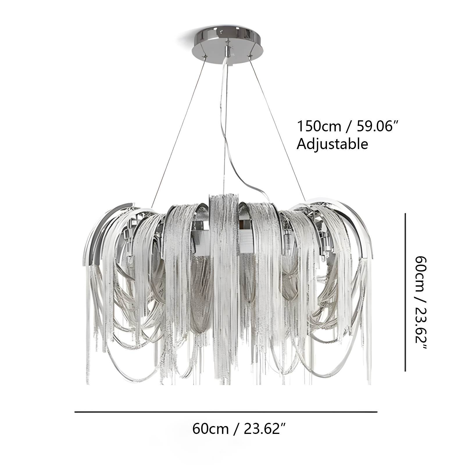 Aluminum Tassel Chandelier