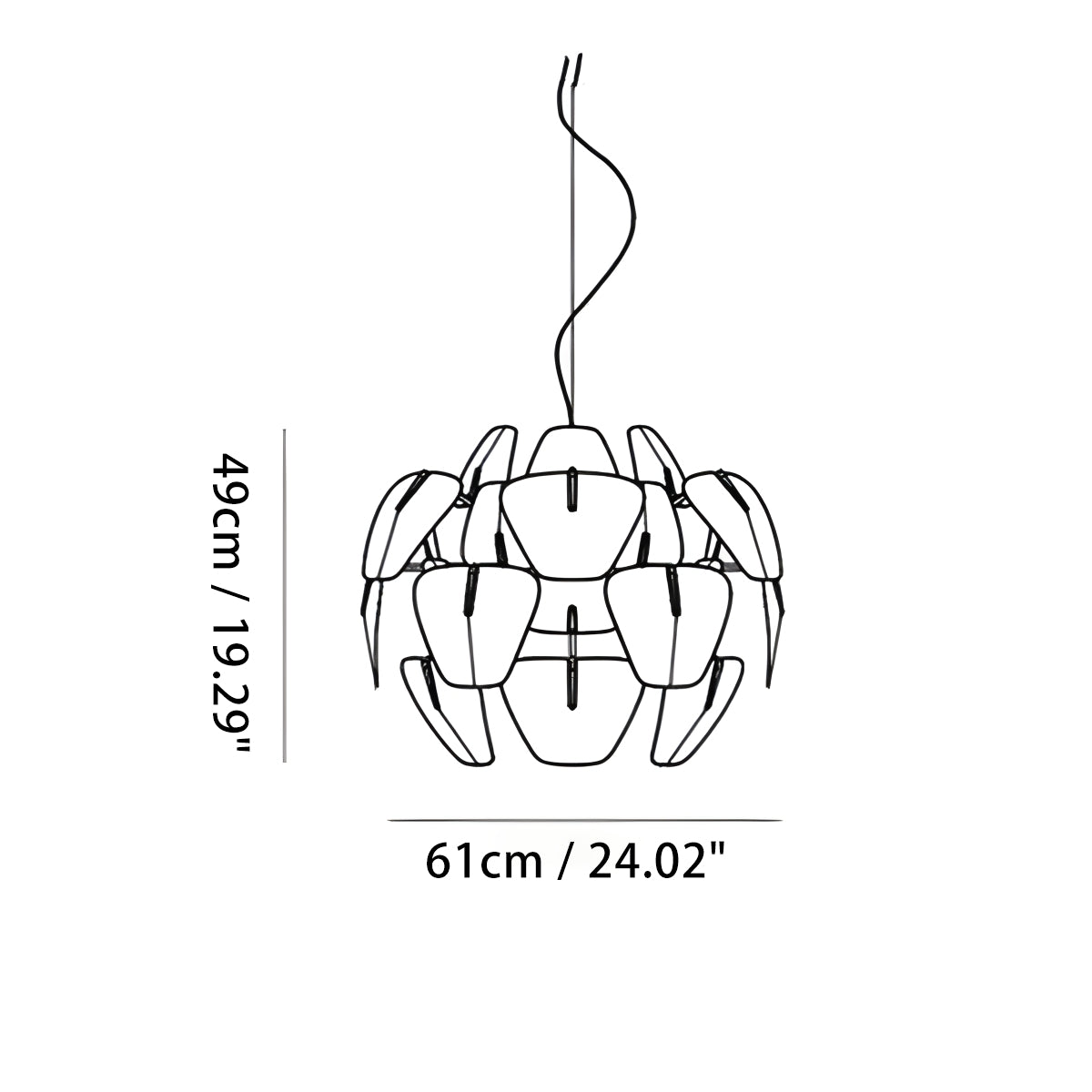 Italian Luceplan Luxury Pinecone Pendant Light