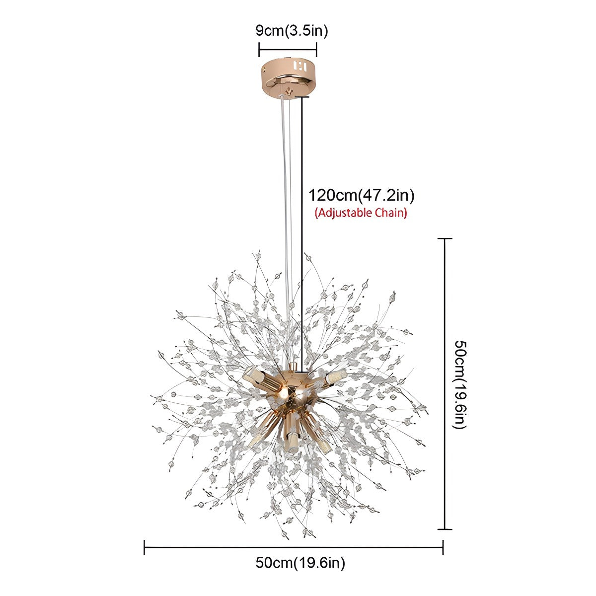 Antizer Charlie Dandelion Crystal Chandelier