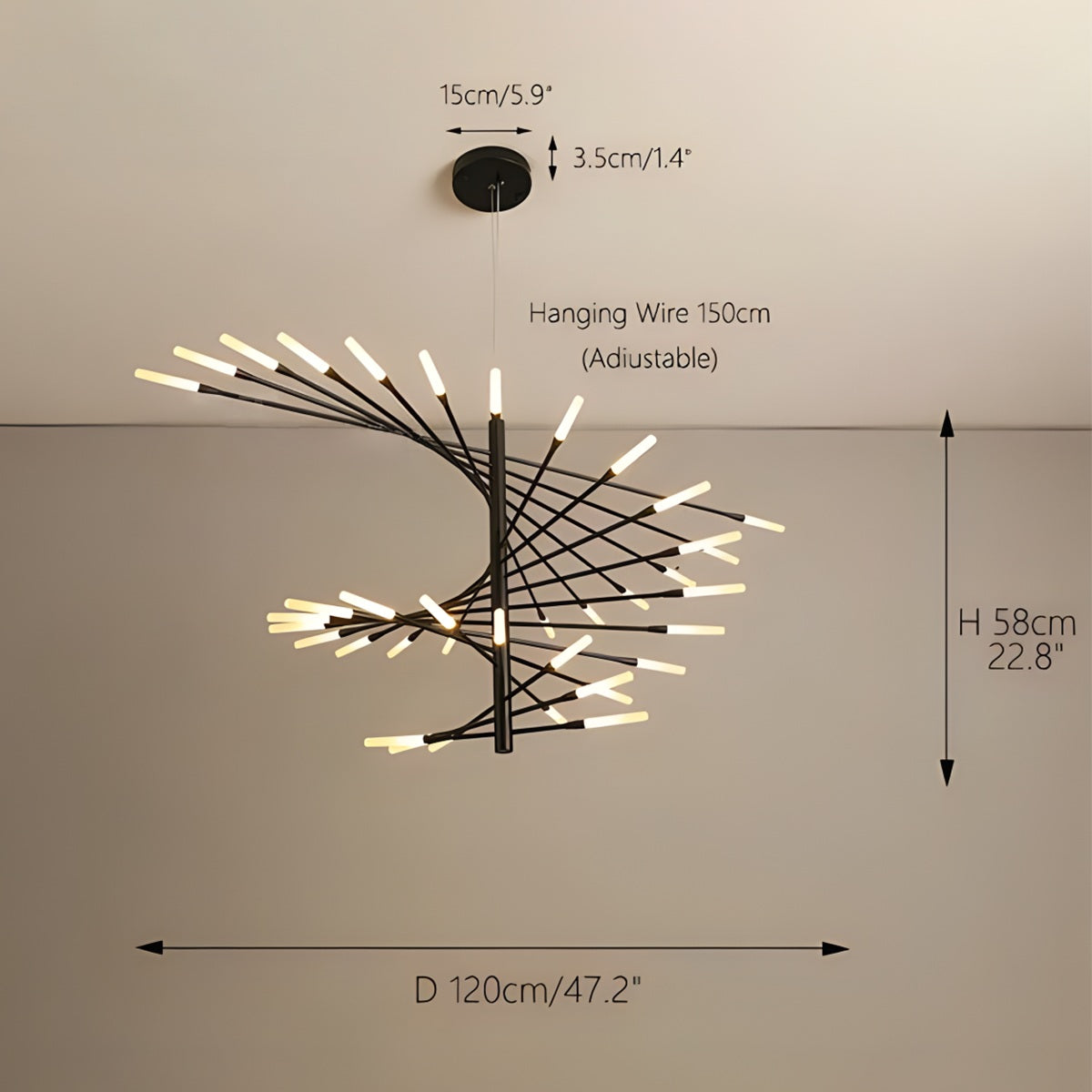 Strip Spiral Chandelier