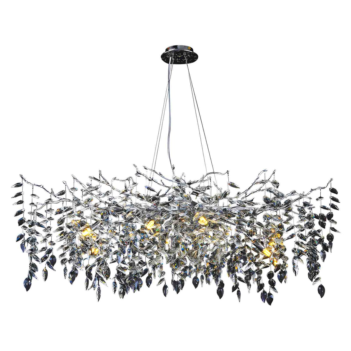 Antizer Leaf Crystal Chandelier for Living Room