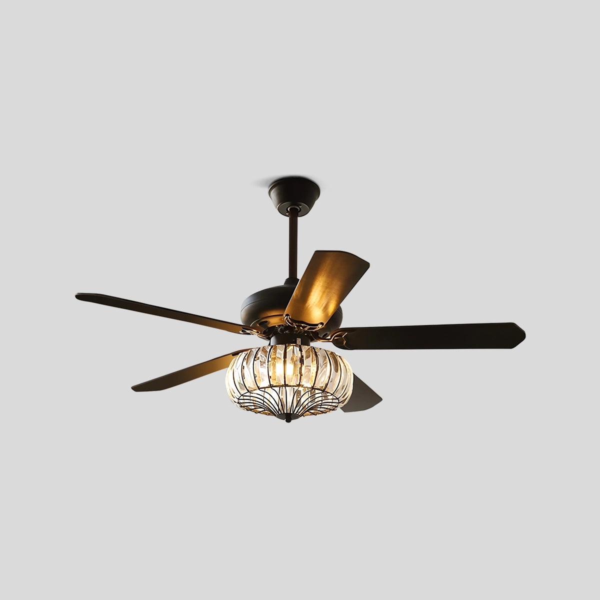 Antizer Vintage Crystal Ceiling Fan with Light