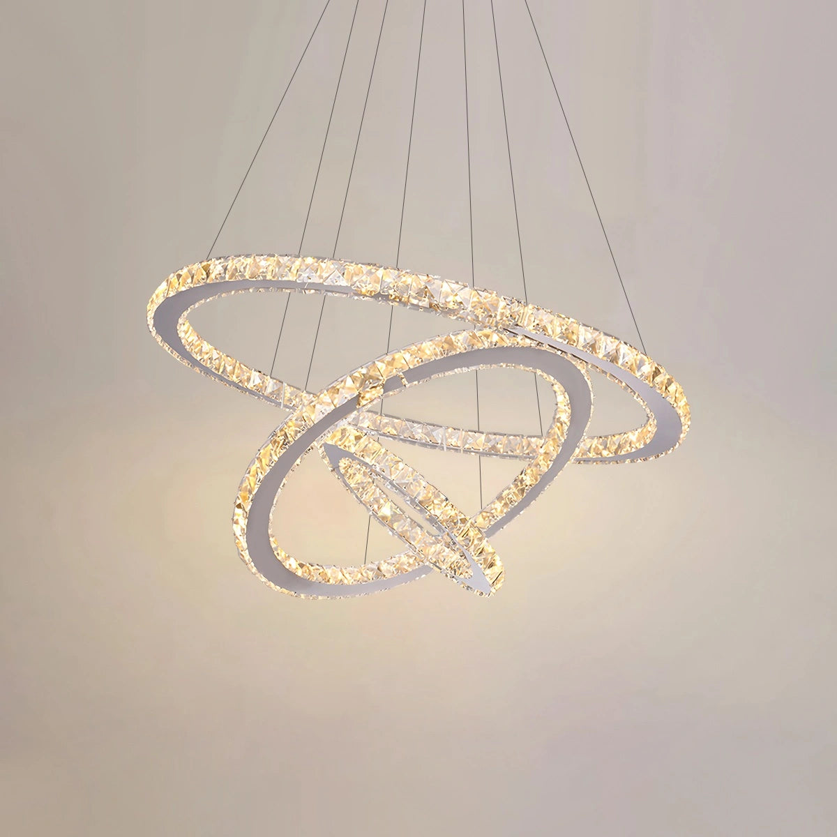 Antizer Modern Light Luxury Circular LED Crystal Chandelier
