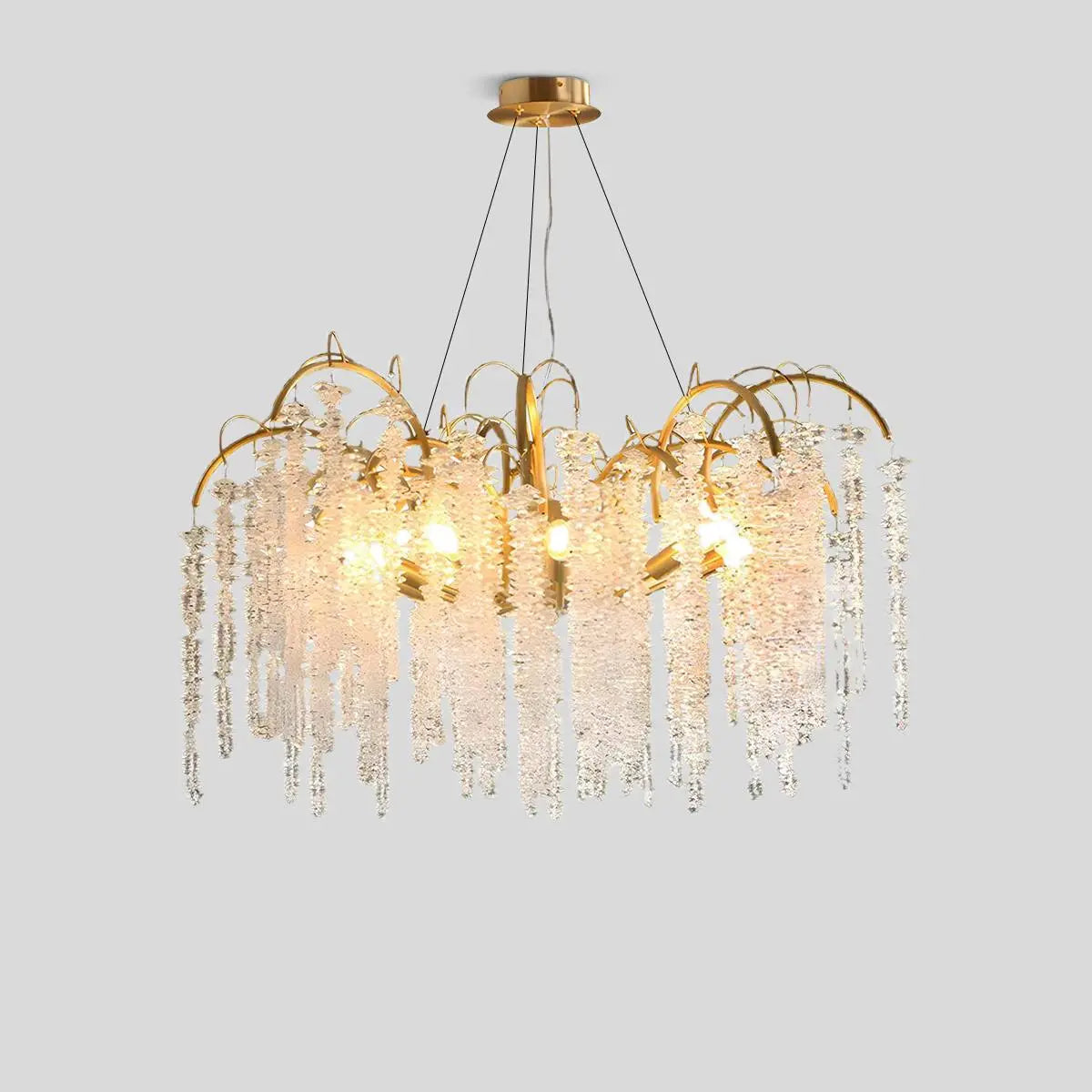 Antizer Crystal Tassel Chandelier for Living Room