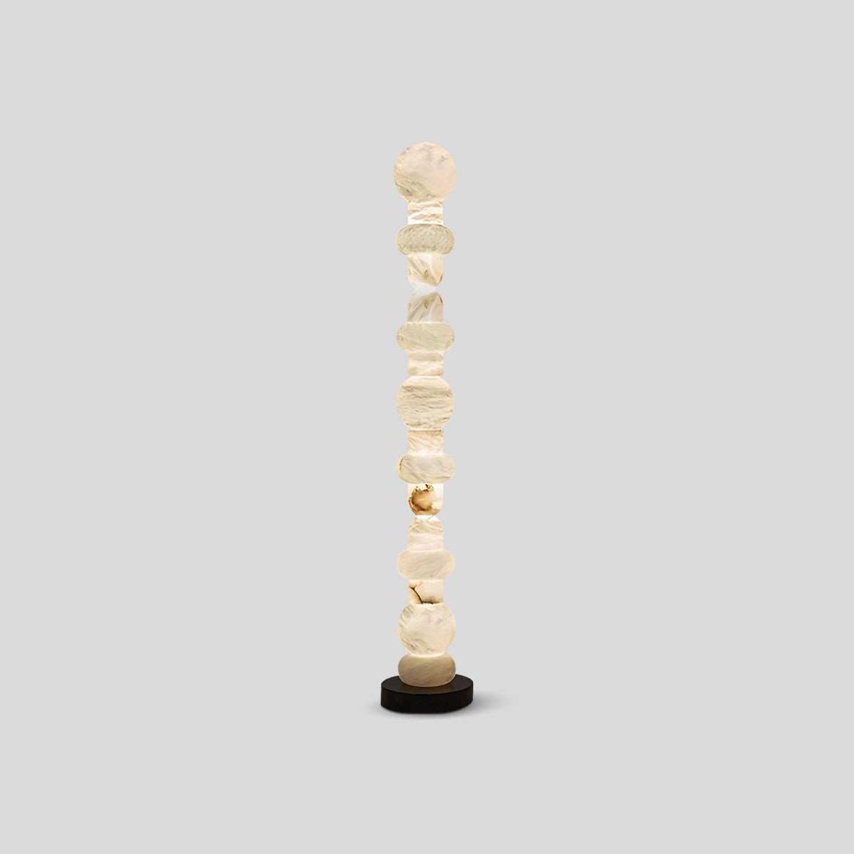 Antizer Modern Geometric Column Spanish Alabaster Floor Lamp