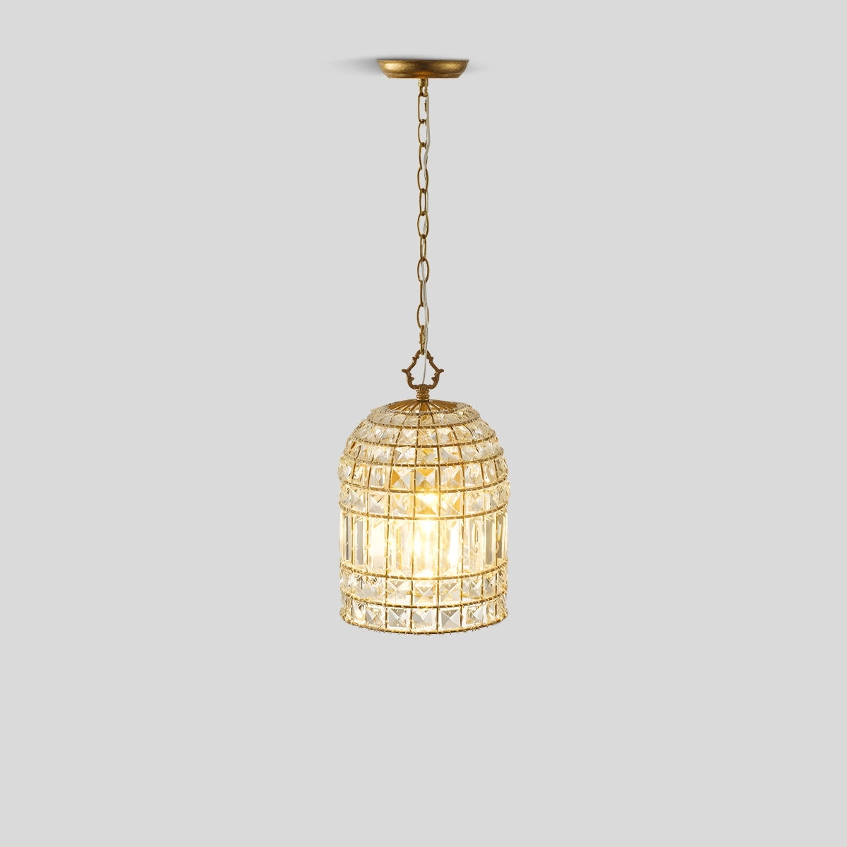 Antizer Birdcage Crystal Pendant Light for Dining Room