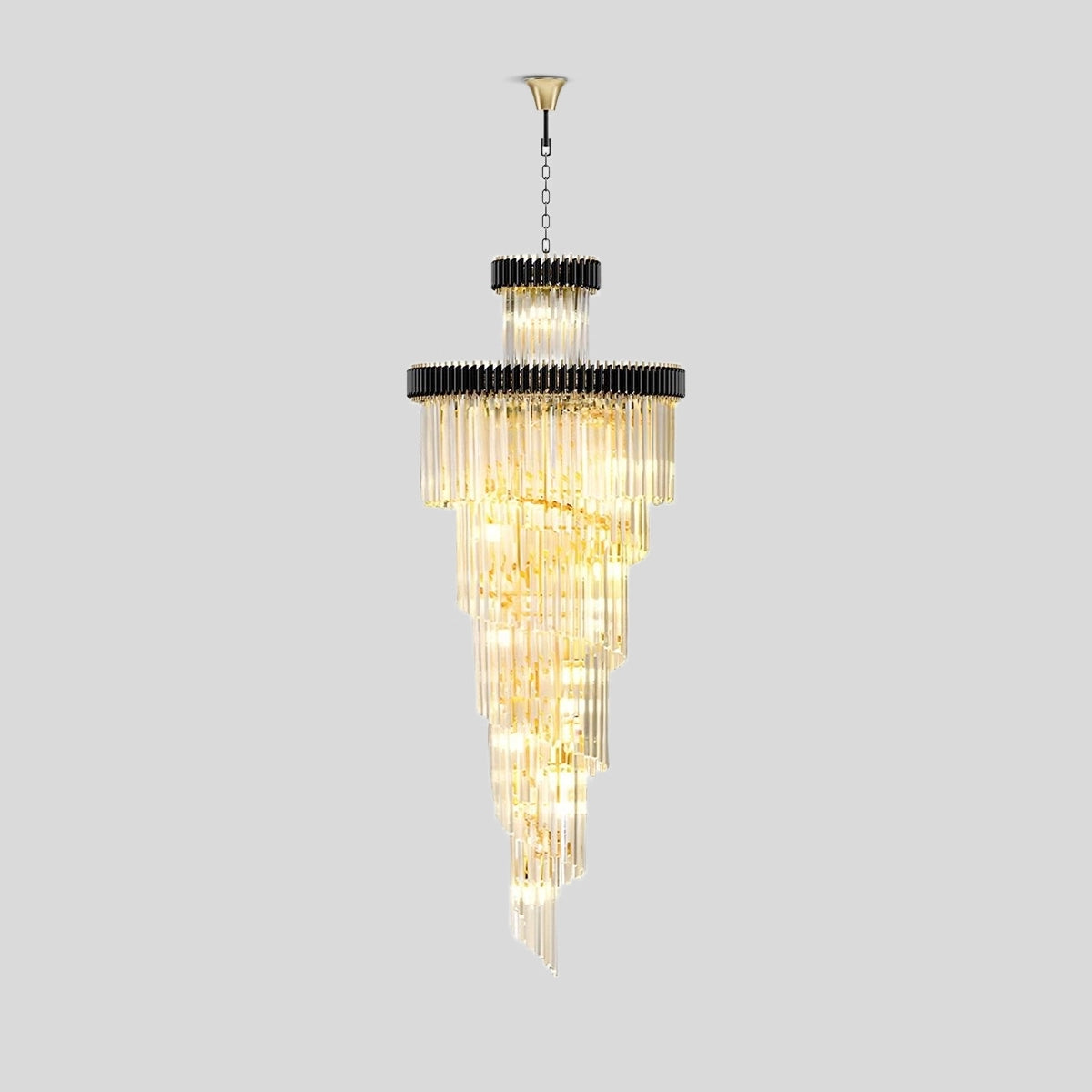 Antizer Large Luxury Crystal Long Chandelier