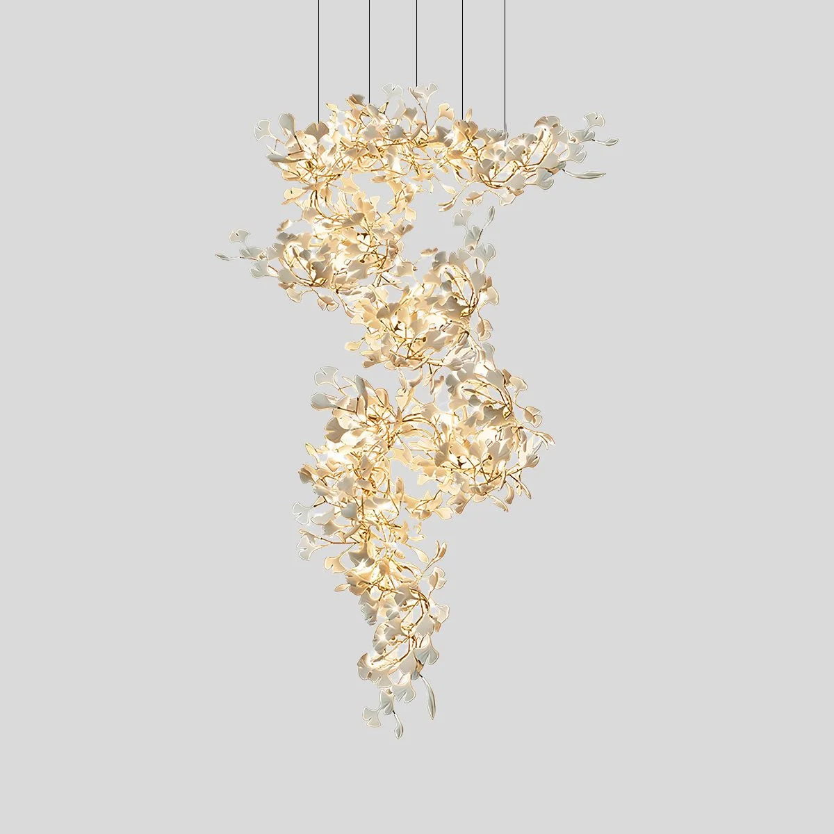 Antizer Large Ginkgo Leaf Chandelier