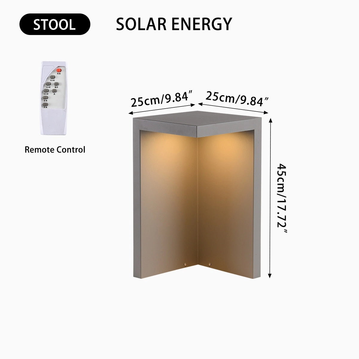 Solar Outdoor Table and Stool Floor Lamp