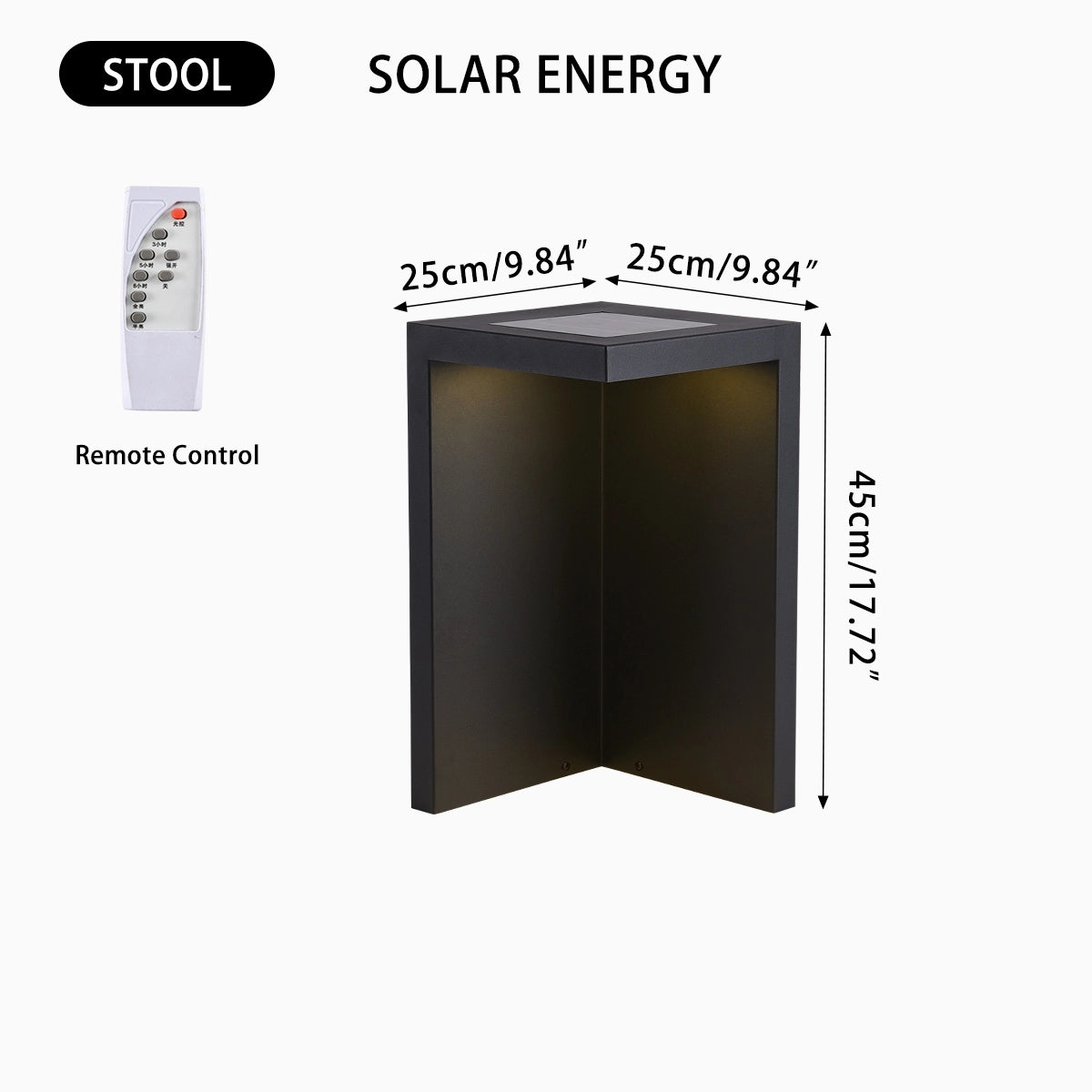 Solar Outdoor Table and Stool Floor Lamp