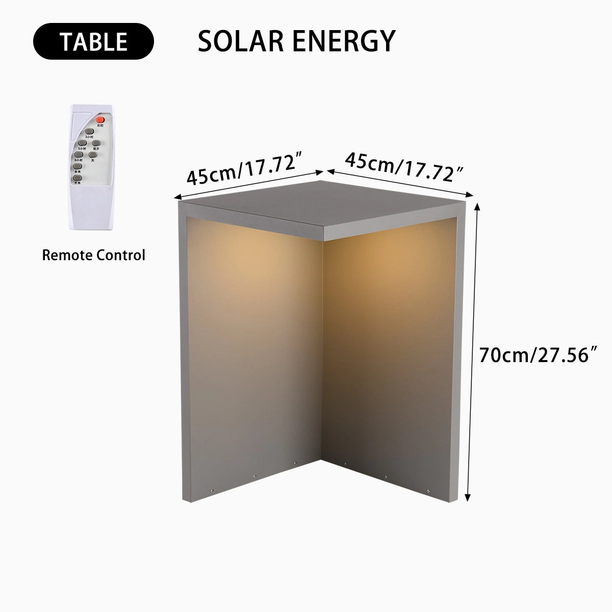 Solar Outdoor Table and Stool Floor Lamp