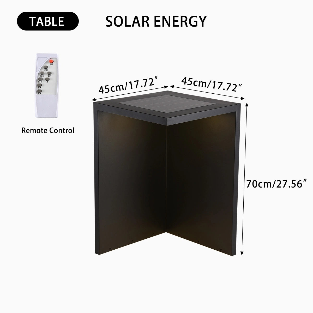 Solar Outdoor Table and Stool Floor Lamp