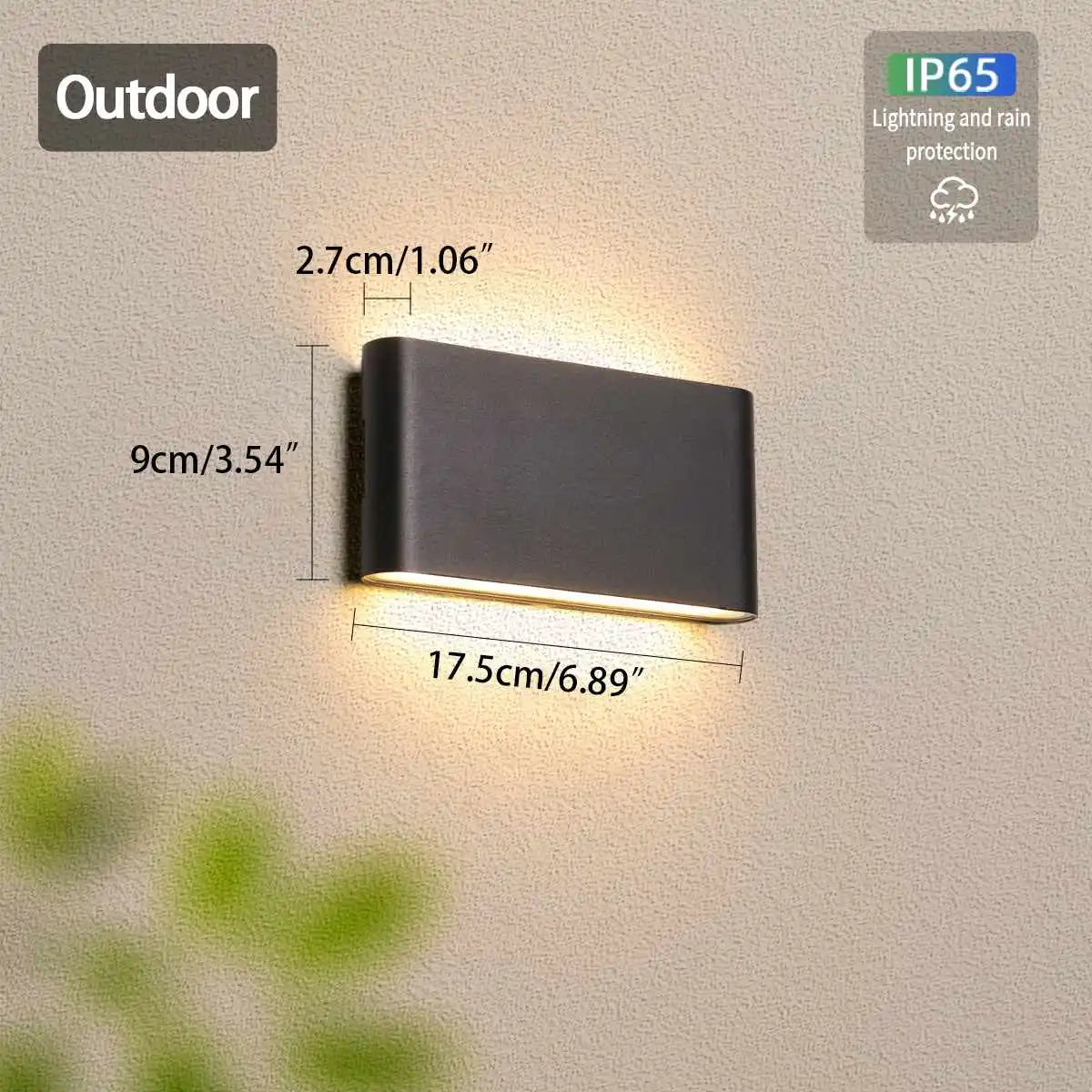 Rectangular Outdoor Waterproof Wall Light