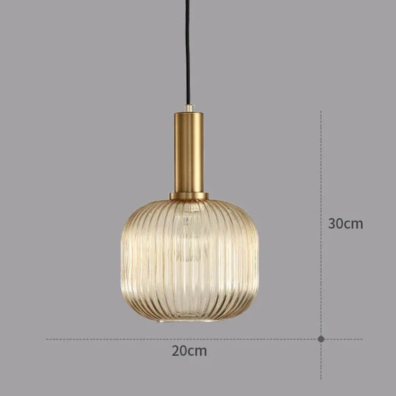 Nordic Vintage Glass Striped Chandelier