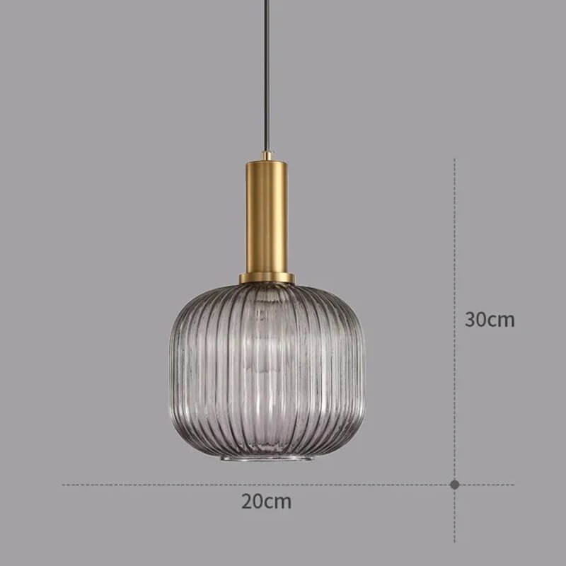 Nordic Vintage Glass Striped Chandelier