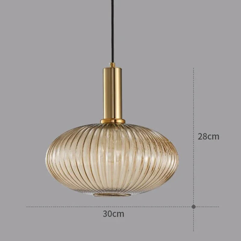 Nordic Vintage Glass Striped Chandelier