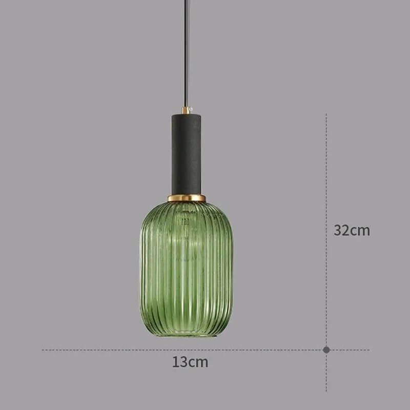 Nordic Vintage Glass Striped Chandelier