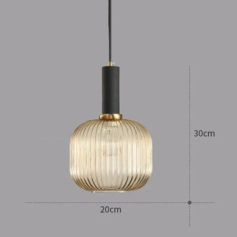 Nordic Vintage Glass Striped Chandelier