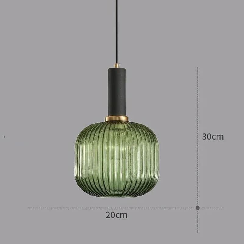 Nordic Vintage Glass Striped Chandelier