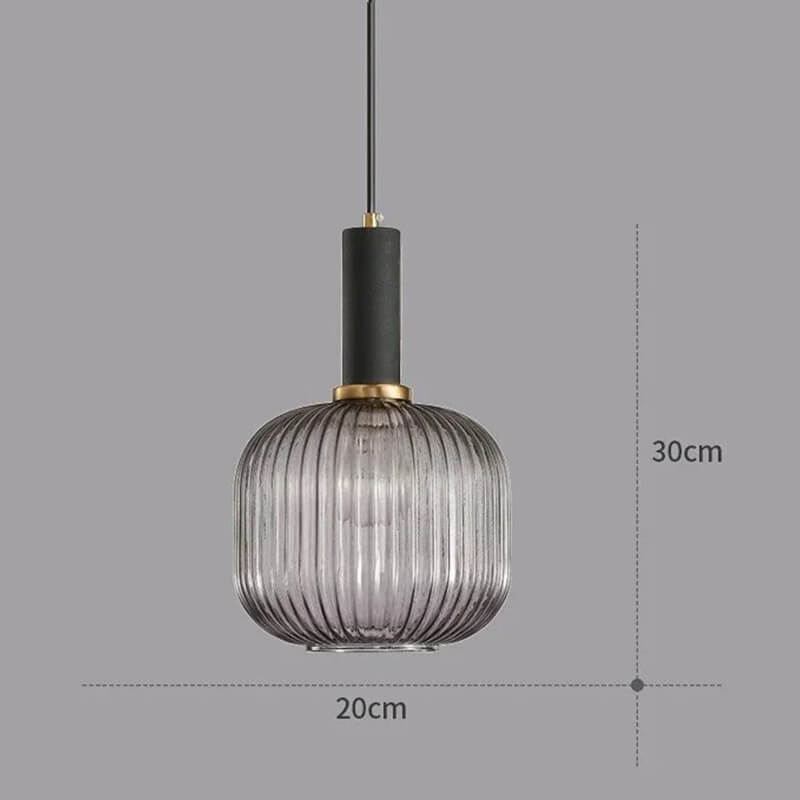 Nordic Vintage Glass Striped Chandelier