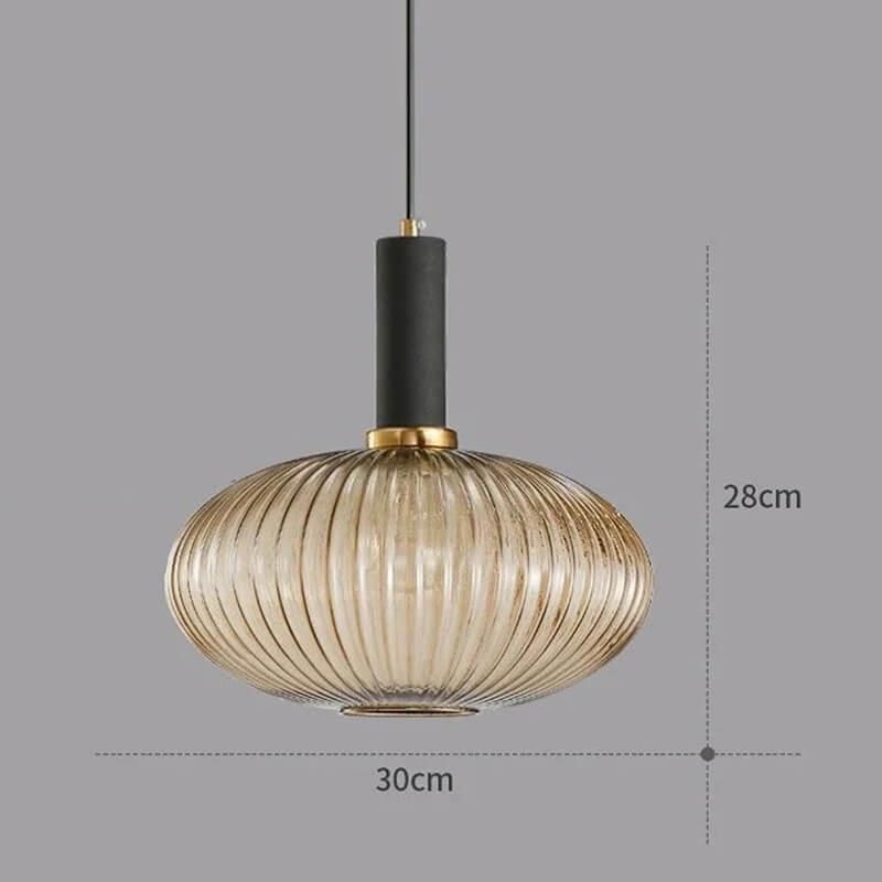 Nordic Vintage Glass Striped Chandelier