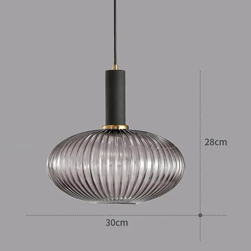 Nordic Vintage Glass Striped Chandelier