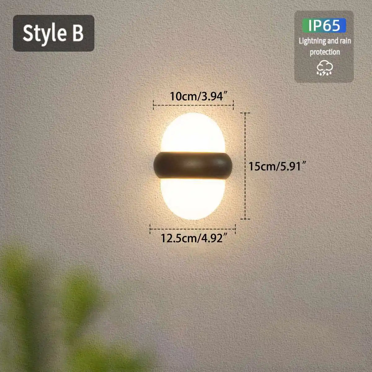 Oval Waterproof Outdoor Wall Light