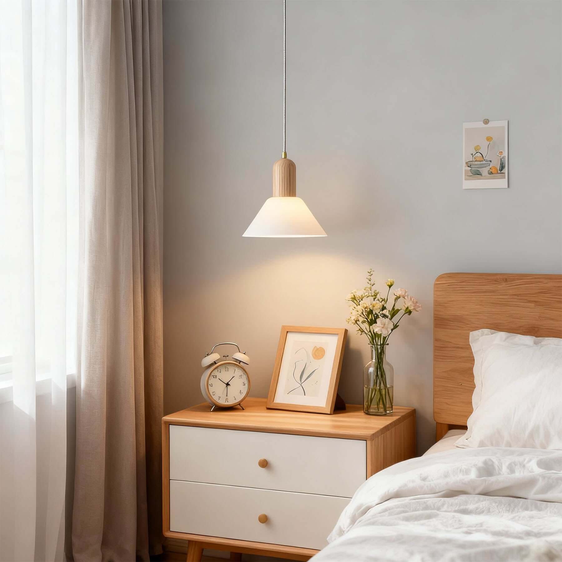 Antizer Modern Cone Cream Pendant Light