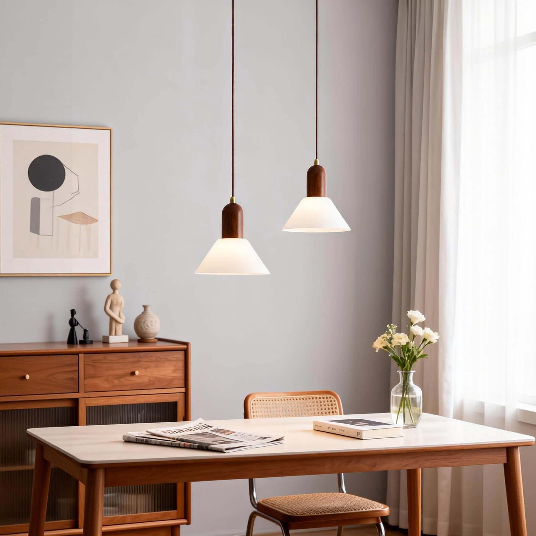 Antizer Modern Cone Cream Pendant Light