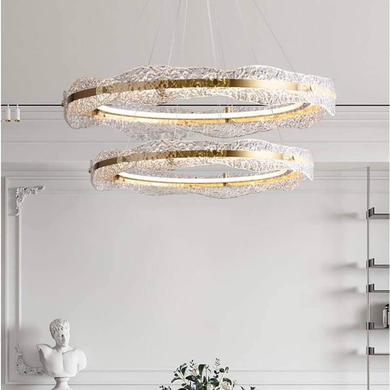 Water Pattern Glass Chandelier