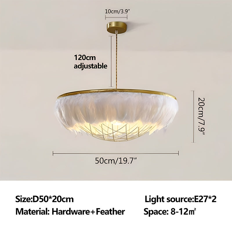 Antizer Feather Bird’s Nest Lamp for Bedroom Living Room