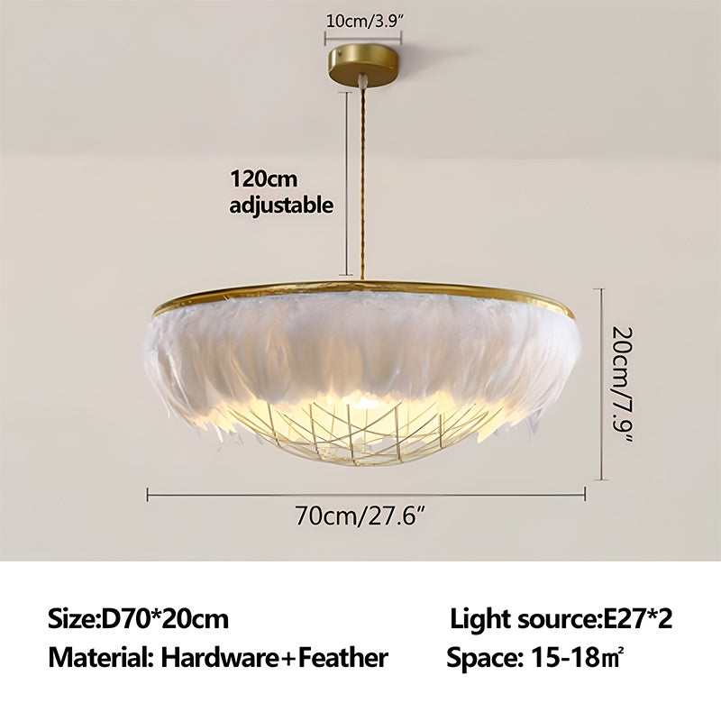 Antizer Feather Bird’s Nest Lamp for Bedroom Living Room