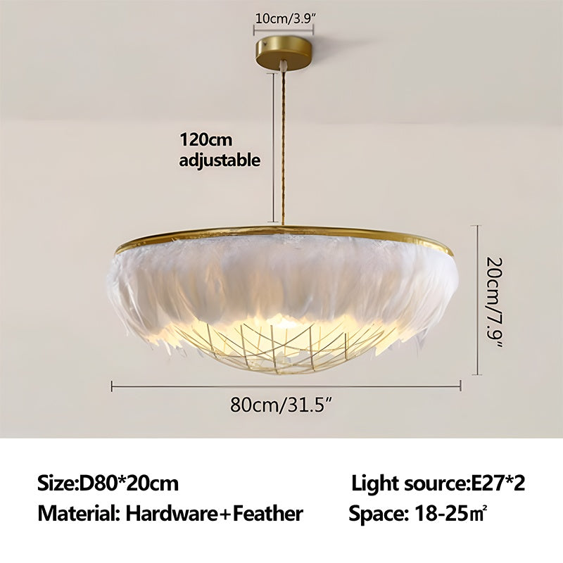 Antizer Feather Bird’s Nest Lamp for Bedroom Living Room